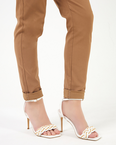 Bílé dámské sandály na špendlíku Tenedi - Obuv