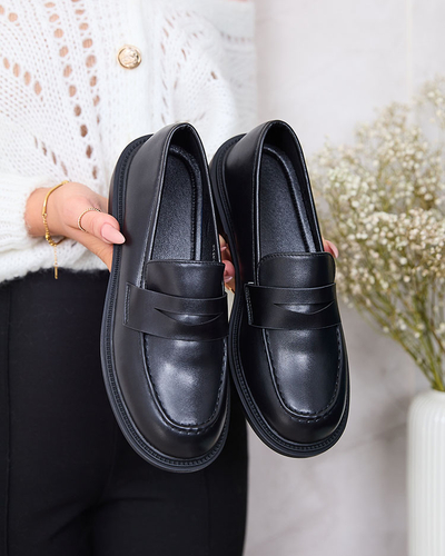 Royalfashion Klasické dámské černé mokasíny Ojeri