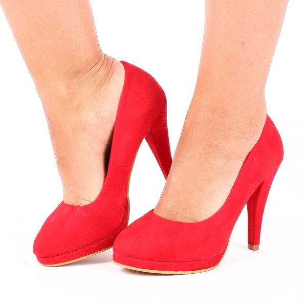 Czerwone czółenka na platformie Custo - Obuwie