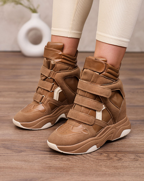 Royalfashion Коричневі жіночі спортивні черевики на підборах Redittias