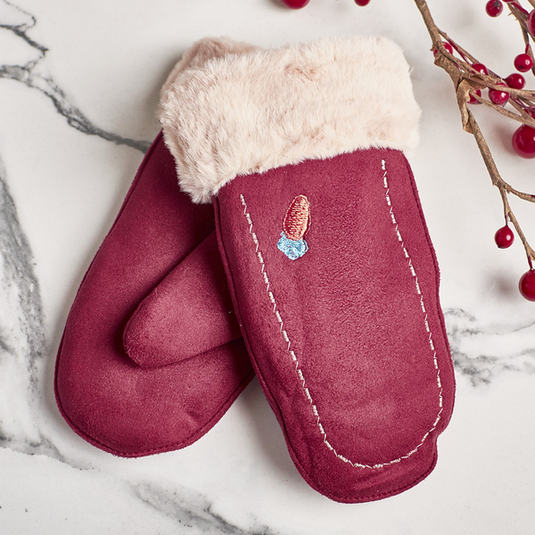 Dětské kaštanové palčáky na provázku a jedním prstem - palčáky