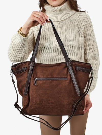 Dámská shopper kabelka eko semišová Daville