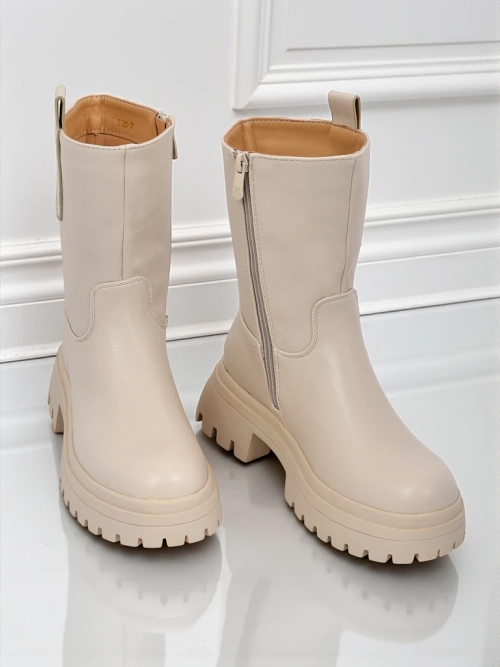 Вищі ботильйони жіночі еко шкіряні Scarlet Mist