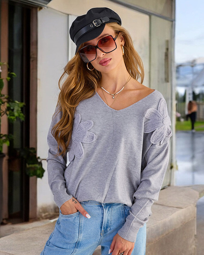Royalfashion Тонкий жіночий светр з квітами