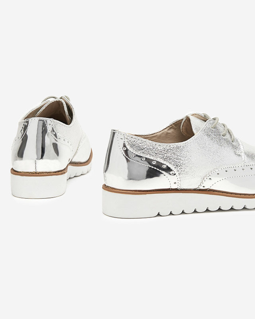Срібні жіночі оксфорди з блискучими вставками Retnisa