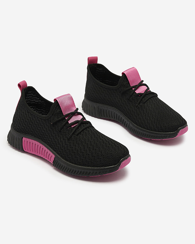 Чорні жіночі спортивні туфлі зі вставками кольору фуксії Keteti - Взуття