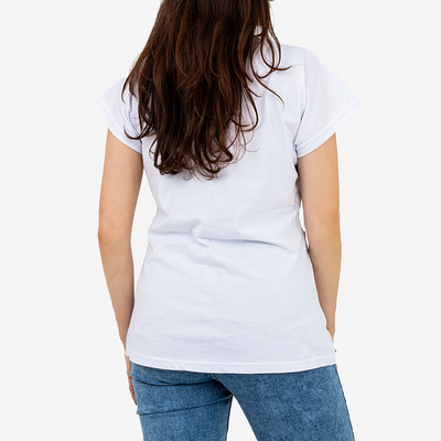 Біла жіноча футболка з золотим принтом PLUS SIZE