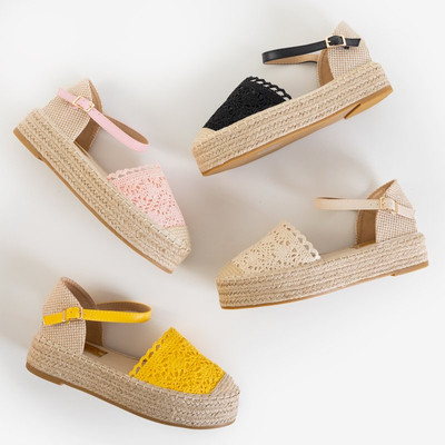 Světle růžové sandály na platformě espadrilky Ritisa - Boty