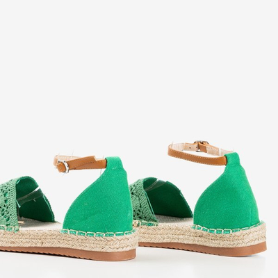 Zelené espadrily s prolamovaným svrškem Asti - Obuv