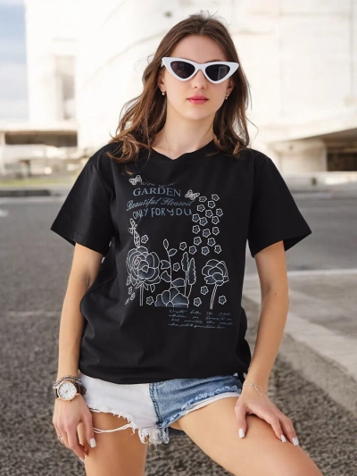 Royalfashion Жіноча бавовняна блузка з написом