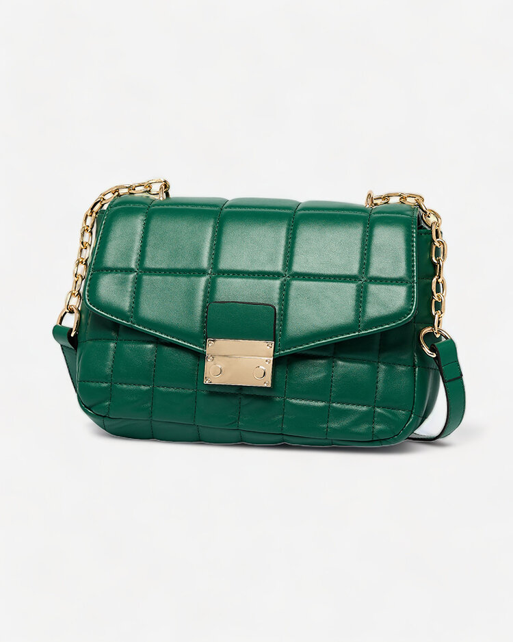 Royalfashion Zelená dámská malá prošívaná kabelka