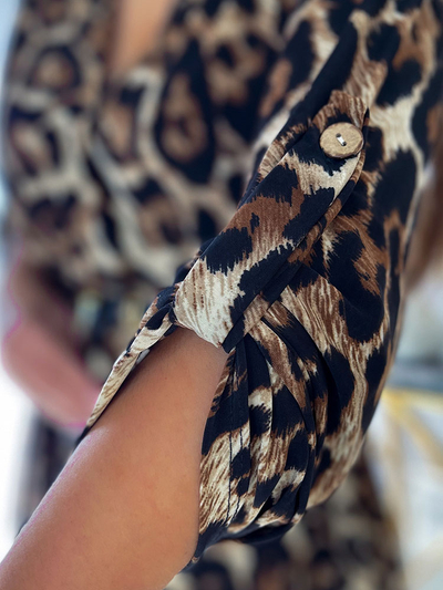 Royalfashion Dámská dlouhá oversize tunika se vzorem a'la leopard