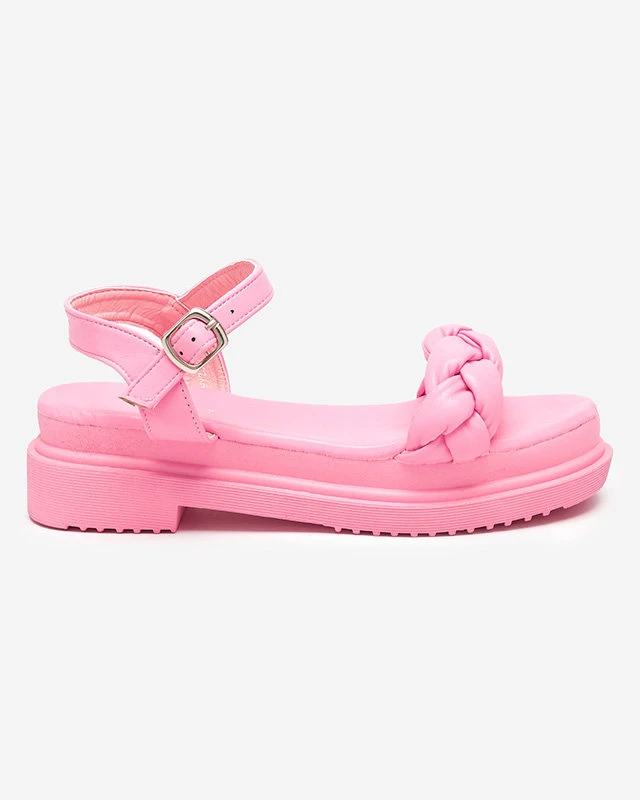 Dámské růžové sandály s copánkovým páskem Kafha - Obuv