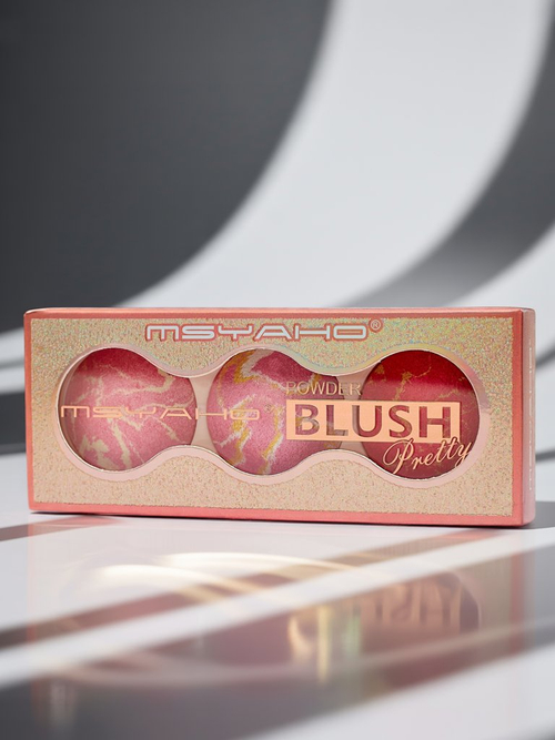 Палетка з 3 відтінків підсвічувальних рум’ян для щік колір