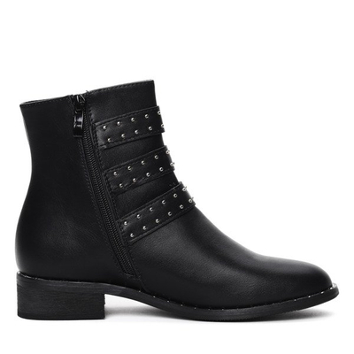 Czarne botki z dżetami Mylene- Obuwie