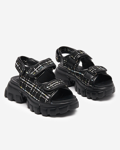 Černé dámské látkové sandály Pungia - Obuv