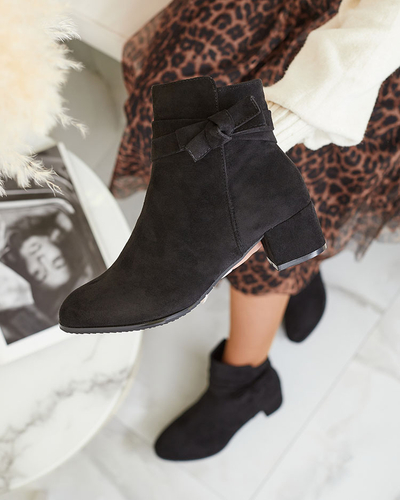 Royalfashion Černé dámské nízké kozačky na jehlovém podpatku Referra