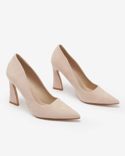 Royalfashion Бежеві жіночі туфлі-човники з екозамші Noris Boutique