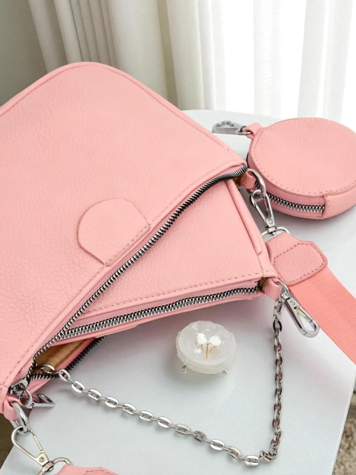 Жіноча сумка Amara Rosa – рожева сумка-листоноска з екошкіри з ланцюжком