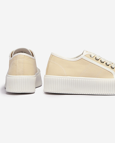 Béžové dámské tenisky na pevné podrážce Ozerika - Obuv