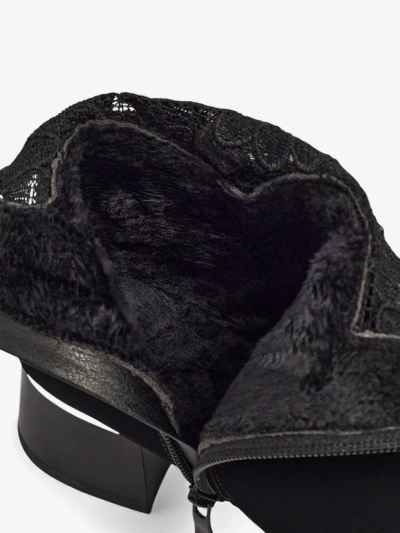 Dámské matné kotníkové boty na sloupku s krajkou Velmoria