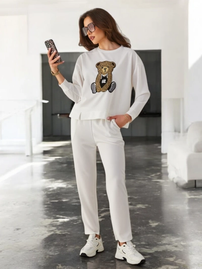Royalfashion Жіночий плетений комплект з ведмедем