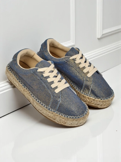 Aurelia Denim Espadrillos – dámské tenisky s plochým podpatkem a tkaniny