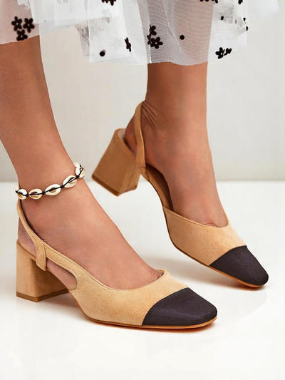 Royalfashion Dámské lodičky na nízkém podpatku s ozdobnou špičkou Eleganzo