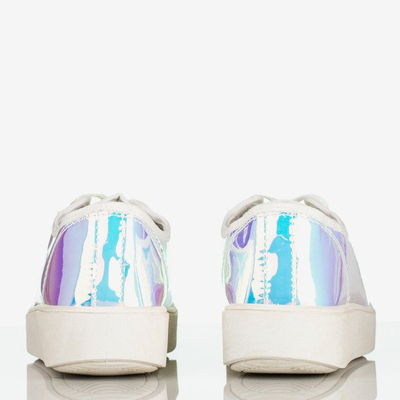 Білі голографічні кросівки на платформі Insane - Взуття 1