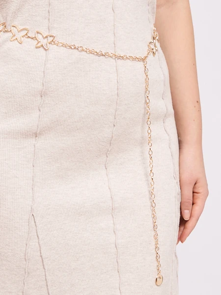 Металевий жіночий пасок Aurelia Motyl з елегантним ланцюжком – 115 см