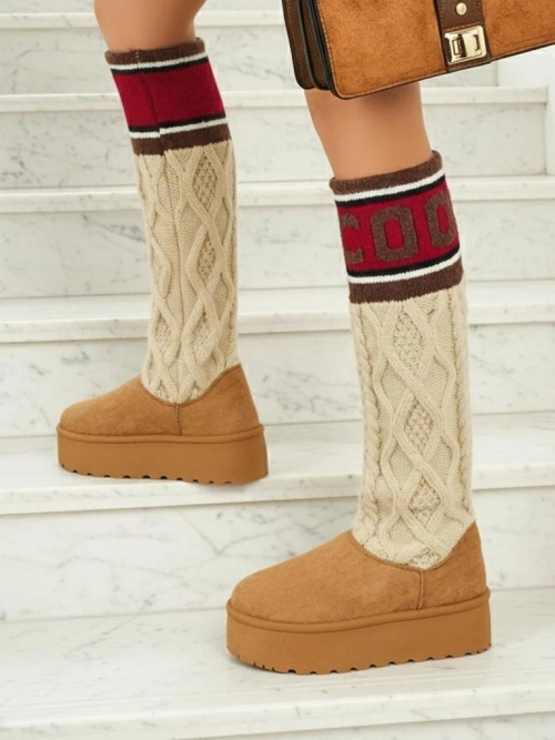 Високі черевики a'la снігоходи жіночі з халявою Anane