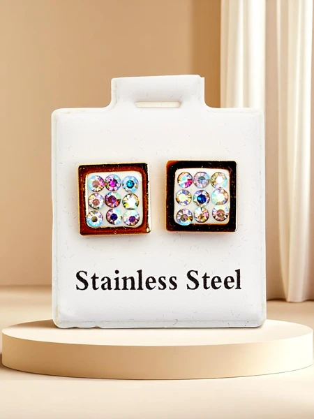 Royalfashion Dámské čtvercové zirkonové náušnice