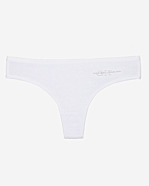 Білі бавовняні жіночі трусики стрінги з написом