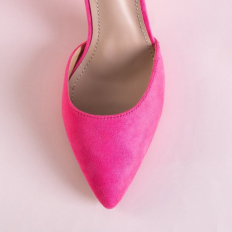 Neonově růžové dámské sandály na botě Luxuriance post - Footwear