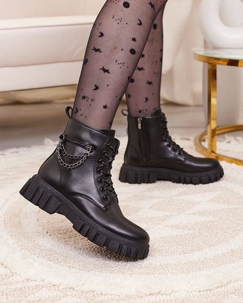 Жіночі черевики-баггі з екошкіри Royalfashion чорного кольору Stiifer