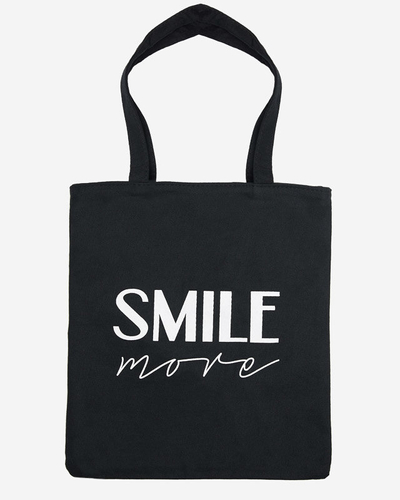 Чорна тканинна сумка з написом - Аксесуари