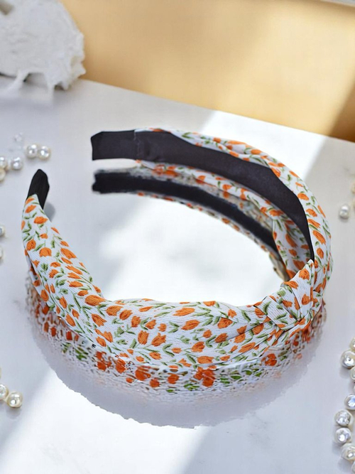 Royalfashion Обідок для волосся з бантом у квітковий візерунок Lilia