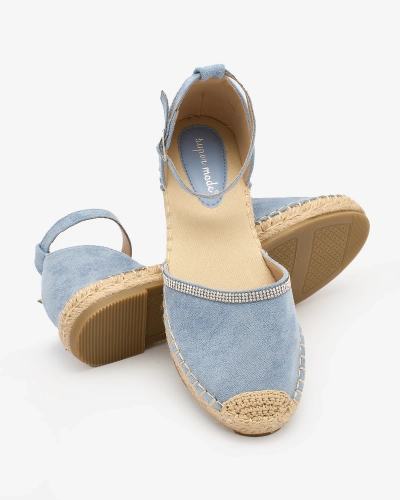 Royalfashion Dámské espadrilky se zirkony v modré barvě Rieta