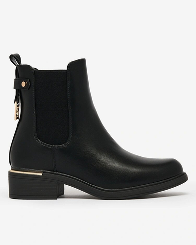 Royalfashion Černé dámské kozačky a'la sztyblety z ekokůže Frince