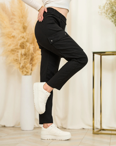 Royalfashion Жіночі прямі бойові штани чорного кольору