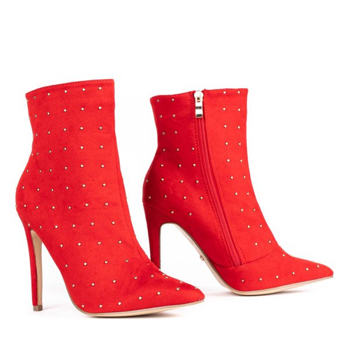 Черевики червоні на щиколотках із струменями Одрі - Взуття 1