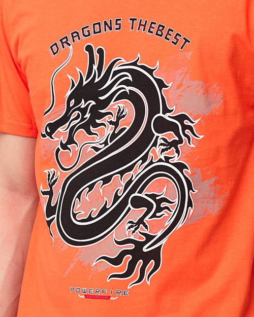 Помаранчева бавовняна чоловіча футболка з принтом - Одяг