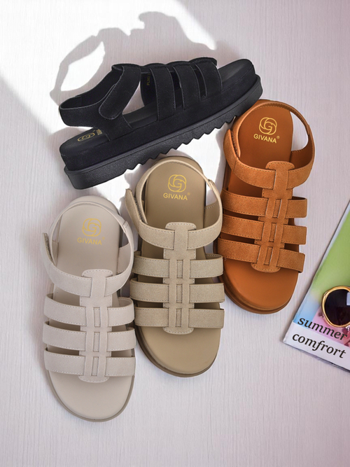 Жіночі сандалі Royalfashion Helena Classico платформа світло-коричневий