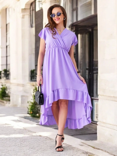 Royalfashion Dámské midi šaty s asymetrickým lemem