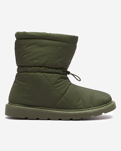 Темно-зелені жіночі утеплені черевики a'la snow boots Kaliolen - Взуття