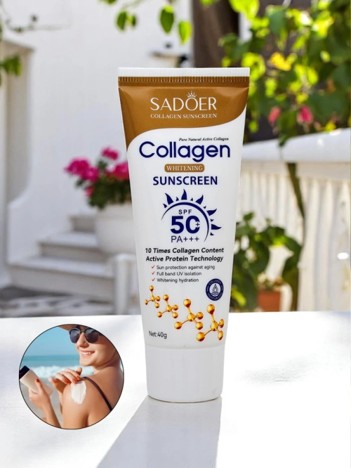 Сонцезахисний крем Sadoer SPF 50 із колагеном