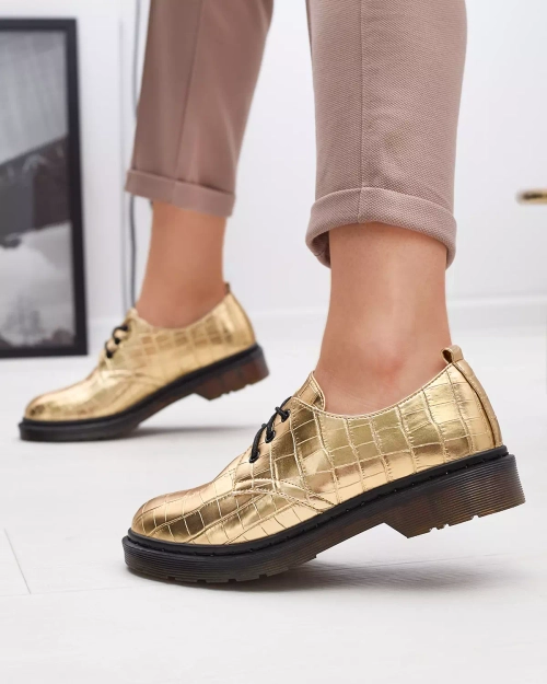 Золоті жіночі туфлі з тисненням Seniri - Взуття
