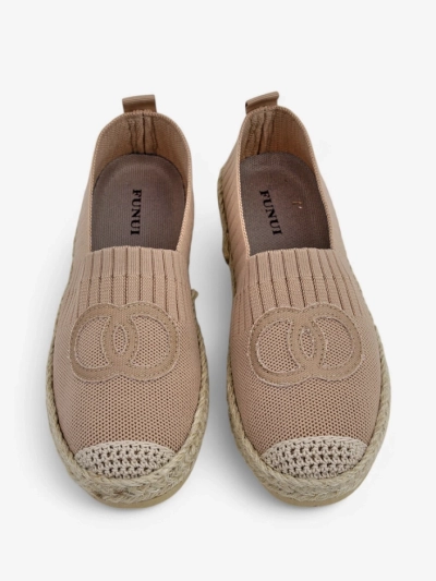 Dámské espadrilky Callisto světle hnědé plochý podpatek ekologická kůže
