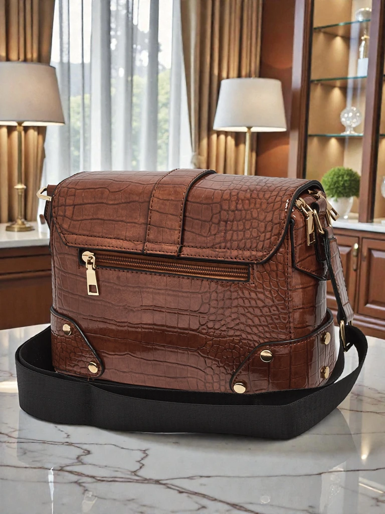 Torebka Damska Flora Brązowa Skórzana Elegancka na Co Dzień