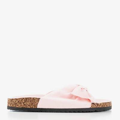 Růžové dámské žabky s mašlí Gabu - Obuv 1